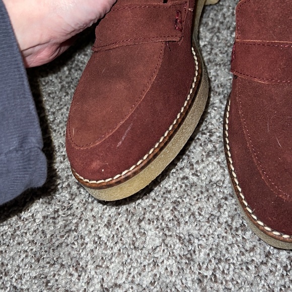 Maroon Suede Loafers - Picture 3 of 4